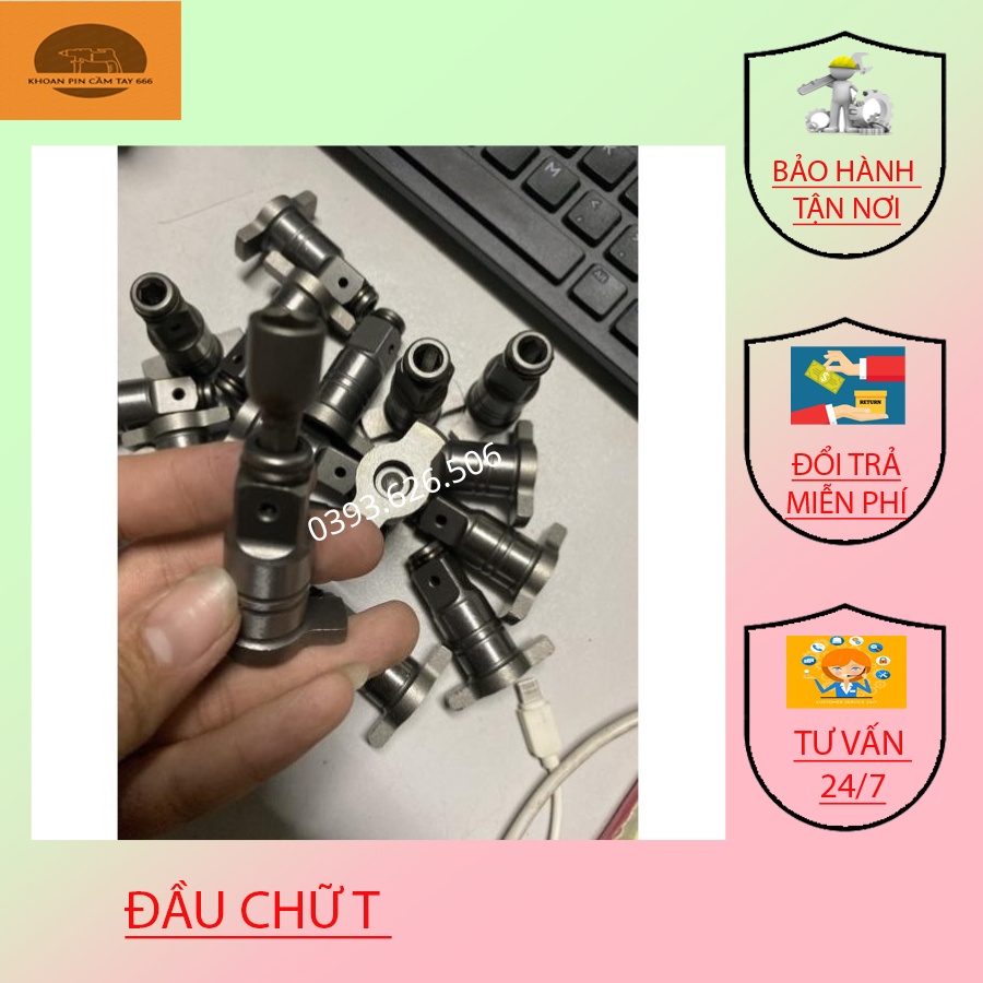ĐẦU BULONG, ĐẦU CHỮ T THAY THẾ CHO MÁY SIẾT BULONG 1/2 INCH 2 IN 1 an toàn khi sử dụng