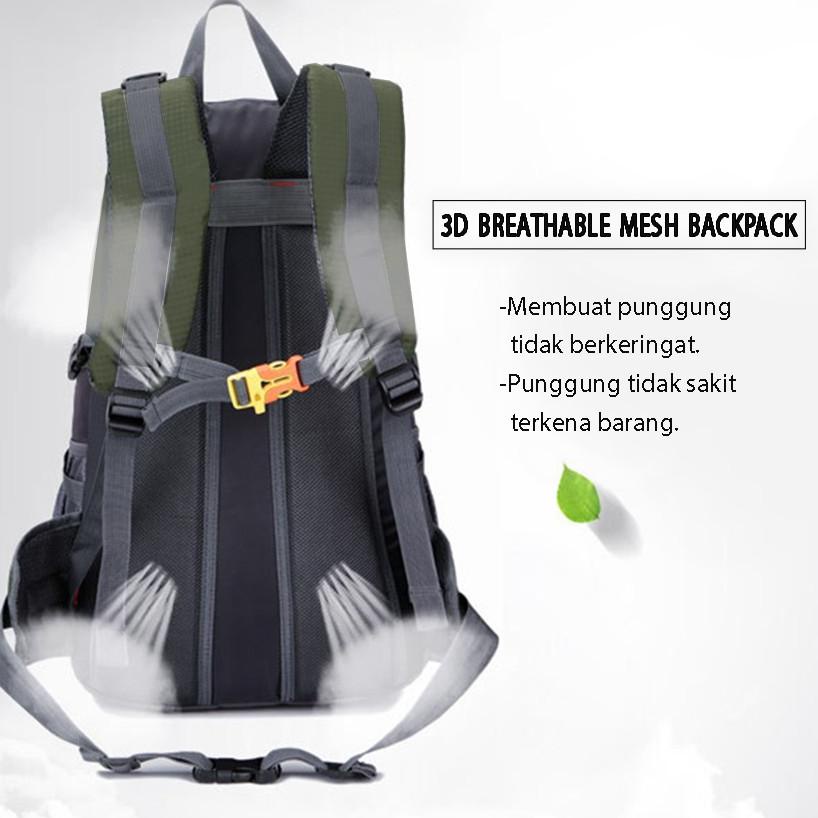Ba Lô Leo Núi Ngoài Trời 40L Fk8607 Màu Xanh Quân Đội