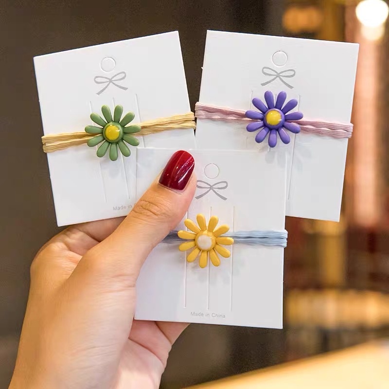 Dây Buộc Tóc Co Giãn Đính Đá Và Ngọc Trai Nhân Tạo Hoạt Hình Thời Trang 8 Phong Cách Hàn Quốc