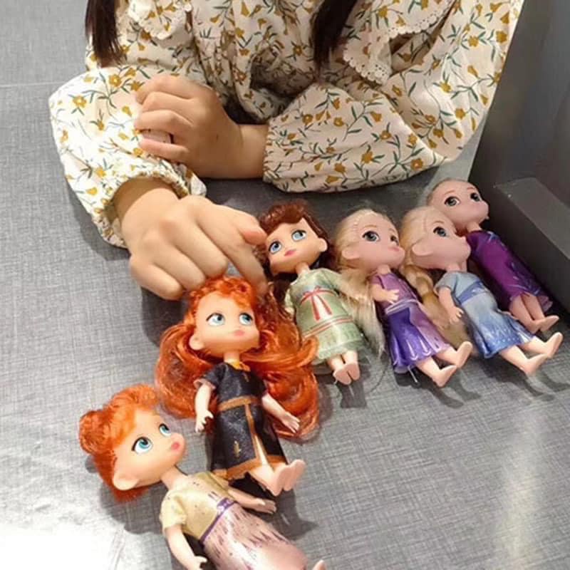 Đồ chơi búp bê hộp quà 6 búp bê Elsa Anna công chúa dễ thương cho bé