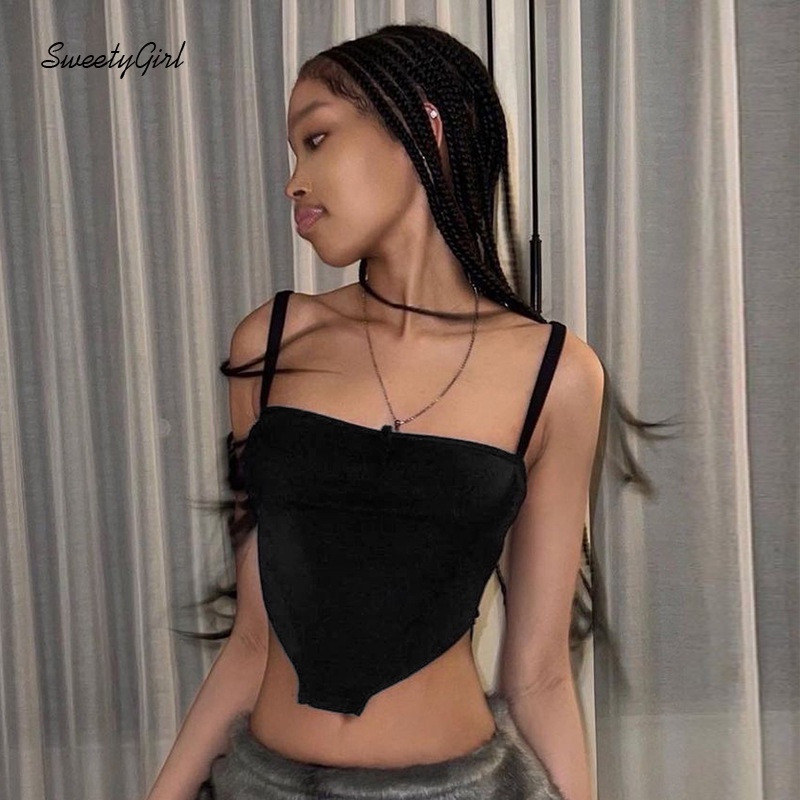 Áo Tank Top Hai Dây Cắt Thấp Màu Trơn Quyến Rũ Thời Trang 2022 Cho Nữ