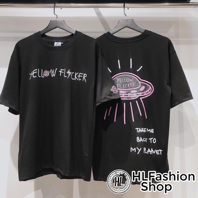 Áo Thun Tay Lỡ YELLOW FLACKER kute phô mai có in trước sau - form rộng freesize | BigBuy360 - bigbuy360.vn