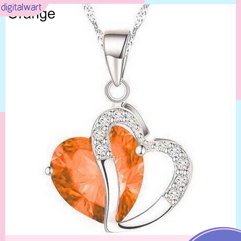 Dây Chuyền Mặt Trái Tim Đính Đá Thời Trang Cho Nữ