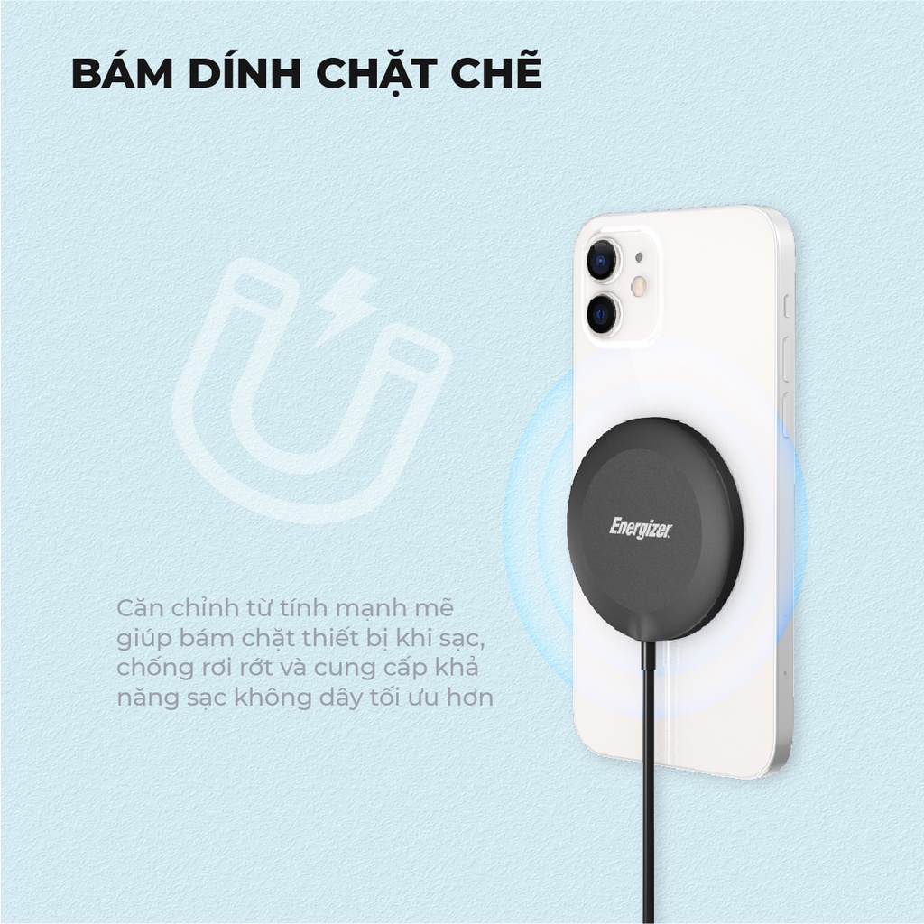 Đế Sạc Không Dây Energizer MagPAD - WCP119BK Chính hãng - Hoàng Hà Mobile