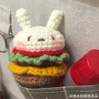 Móc khoá hamburger len handmade