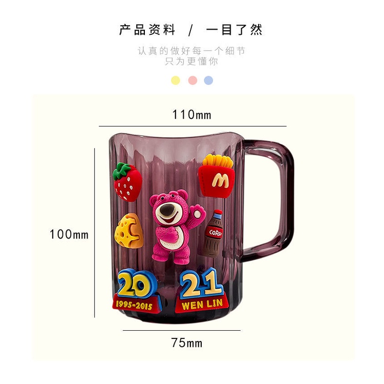 Cốc Đánh Răng Bằng Nhựa Họa Tiết Hoạt Hình Dễ Thương Cho Bé