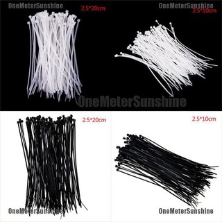 Oms 100 Chiếc Thắt Lưng Trắng Đen Dây Cáp Zip Dây Tự Khóa Dây Buộc Cáp Nylon