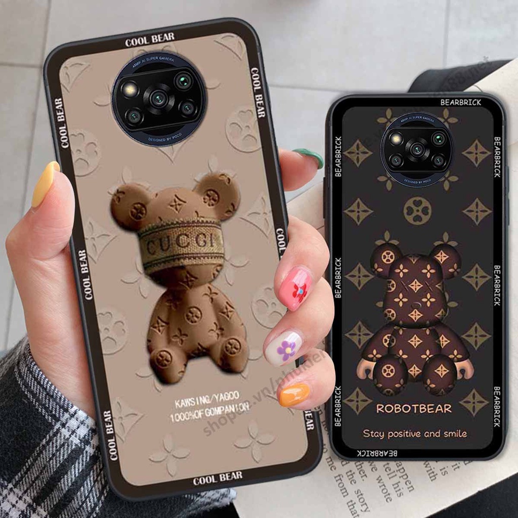 Ốp Xiaomi Redmi K40 / Redmi K40 Pro bear, k@ws thương hiệu phong cách ốp lưng thời trang cao cấp