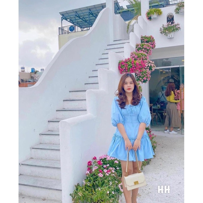 [Siêu Hot] Váy Thô Tay Bồng Dúm Ngực 2 Màu , Đầm Nữ Dáng Xoè Siêu Xinh Có Ảnh Thật Kèm Video | BigBuy360 - bigbuy360.vn