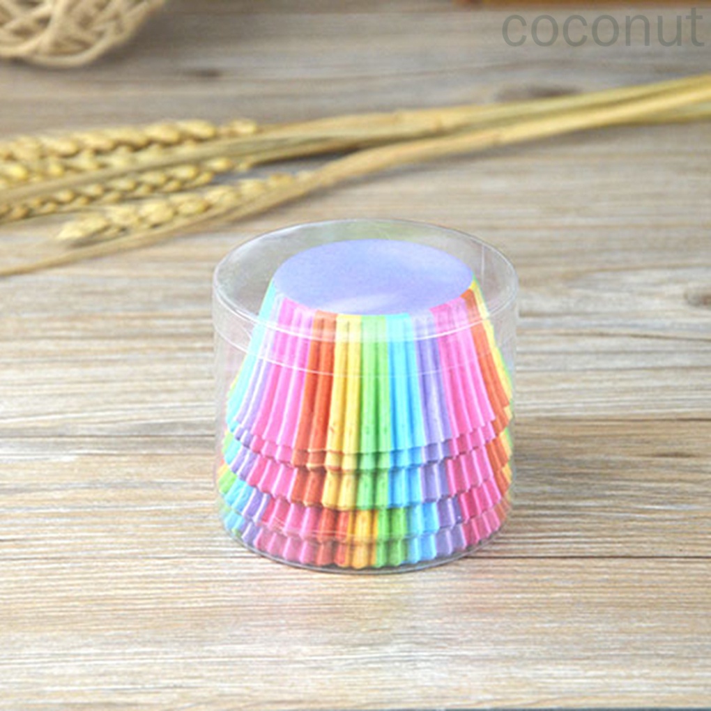 Set 100 Cốc Giấy Nướng Bánh Chống Dính Chống Dầu Màu Ngẫu Nhiên