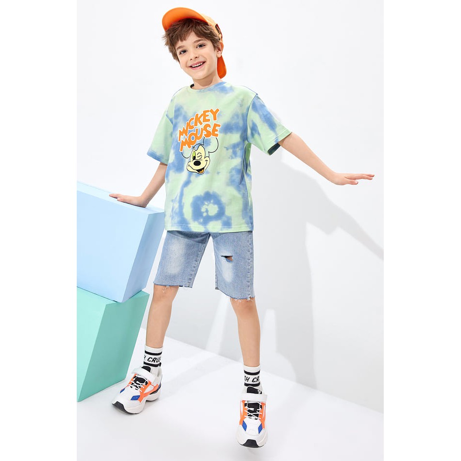 (7-16 tuổi) Áo phông loang màu bé trai hình Chuột Mickey hãng Balabala 20222111710600384