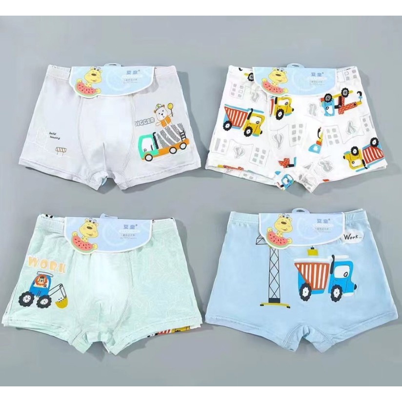 SET 4 Quần Sịp Boxer Bé Trai Cotton Cao Cấp DAHANA Kids - Quần Lót Boxer Bé trai