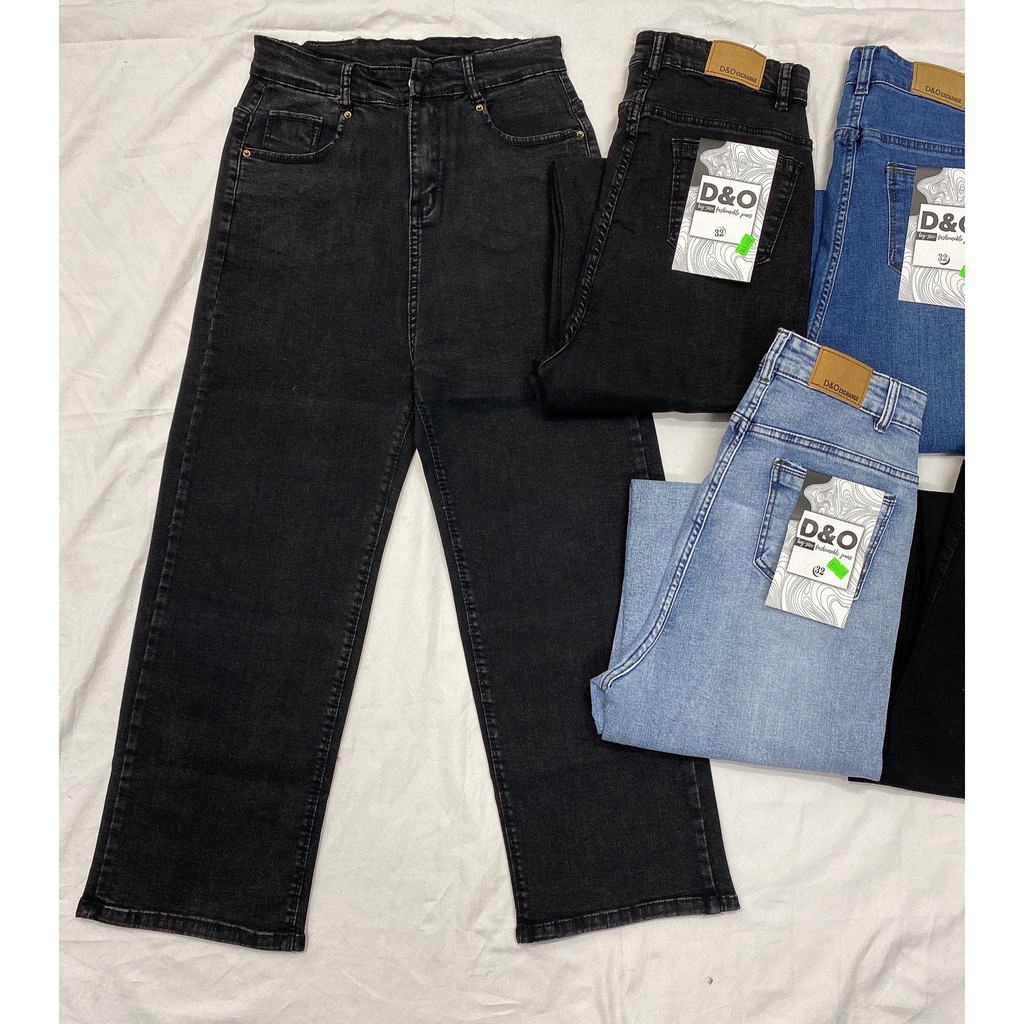 [Size 55-93kg] Quần Ống Rộng Bigsize Co Giãn Mạnh - Lưng Cao Siêu Tôn Dáng - Quần Jeans Suông Rộng Dài