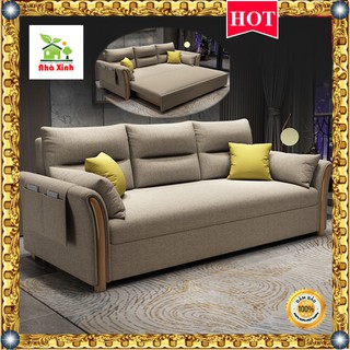 (Hàng Cao Cấp) Giường Sofa đa năng thông minh - ( có hộp để đồ) KT : 190 x 150 cm ( Màu Vàng Nhạt, Xám Đậm)