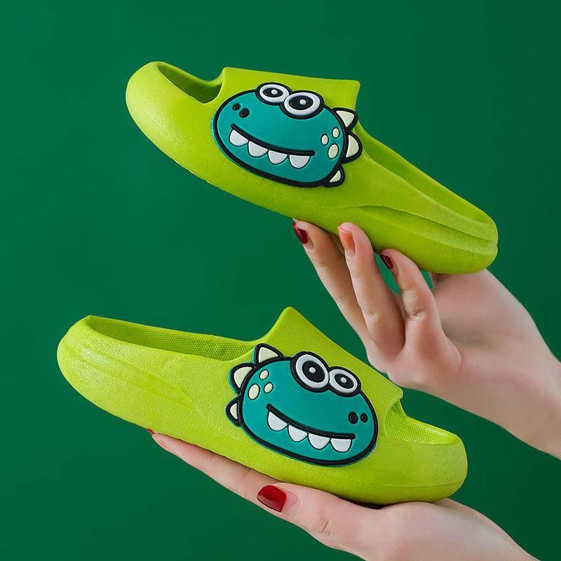 Dép đi trong nhà chống trượt thiết kế hoạt hình khủng long cho trẻ em cỡ vừa và lớn dùng mang trong nhà hoặc nhà tắm