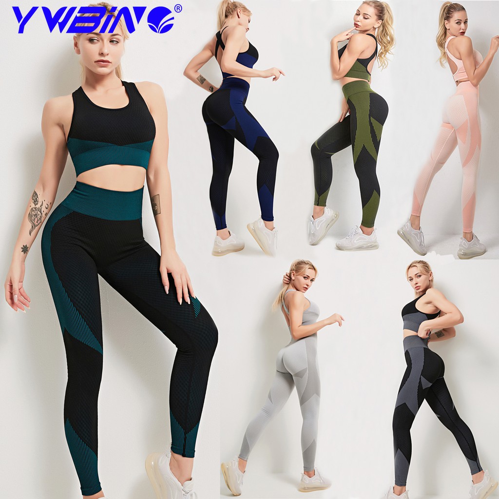 Thương hiệu YWBIN Set bộ tập thể thao,Bộ đồ tập,1 sets/2C ( Bra + Quần Yoga),Kết hợp đào tạo,Quần tập