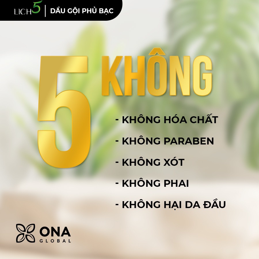 Dầu Gội Lich5 - Thảo Dược Đen Tóc Cocayhoala làm đen tóc trong 5 phút - Chai lược chải tiện dụng 200ml