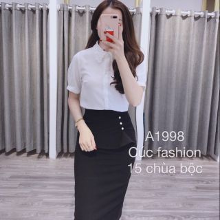 Chân váy 3 cúc ngọc