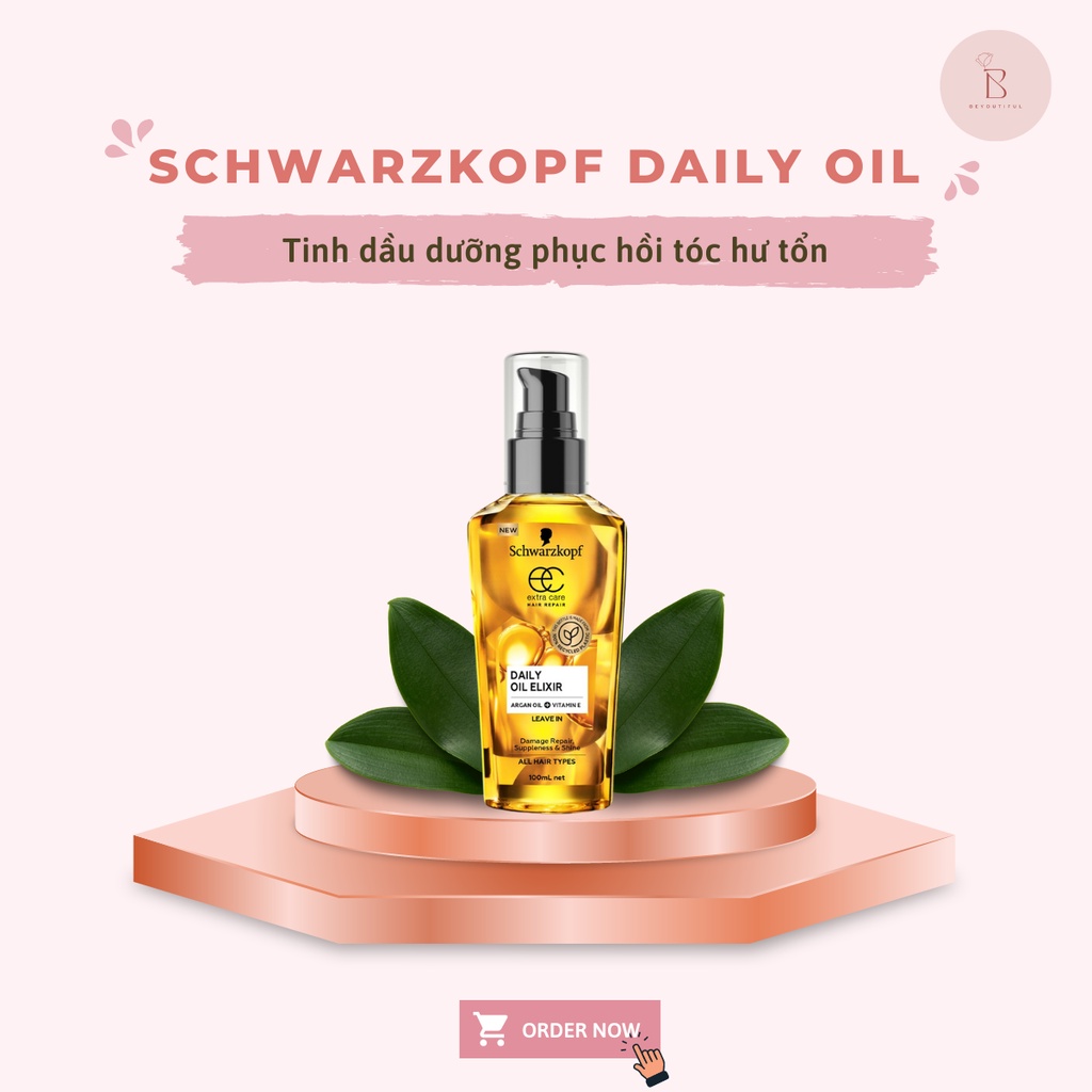 Dầu dưỡng tóc mềm mại và bóng mượt Schwarzkopf Extra Care Daily Oil Elixir 100ml