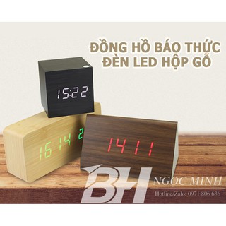 Đồng hồ LED gỗ để bàn đa chức năng