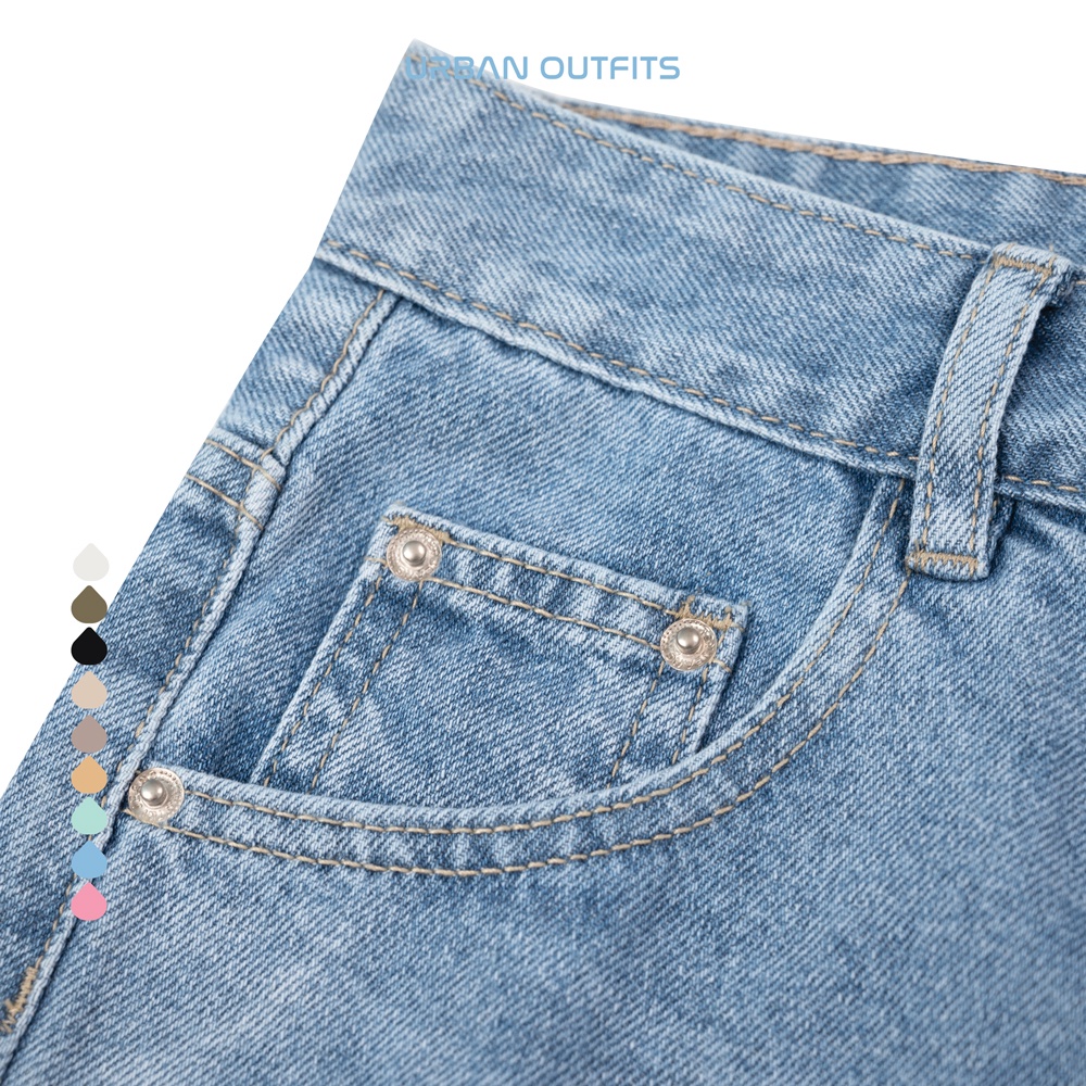 Quần Short Jean Nữ QJR106 Eo 60-70 URBAN OUTFITS Dáng Regular Chất Vải Denim Wash Kỹ Không Loang Màu