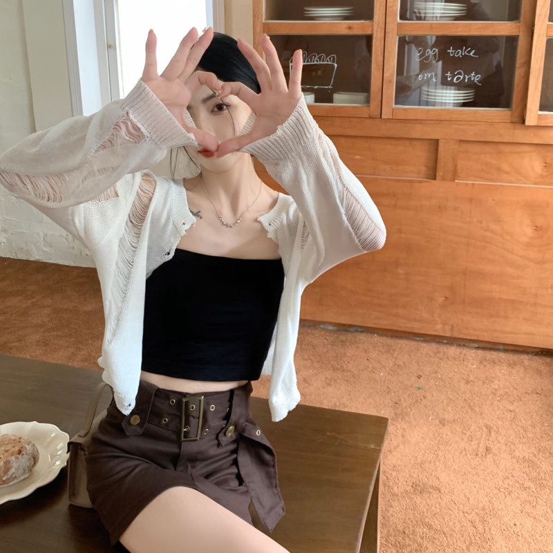 Áo Len Dài Tay Chống Nắng Màu Sắc Đơn Giản Thời Trang Dành Cho Mùa Thu