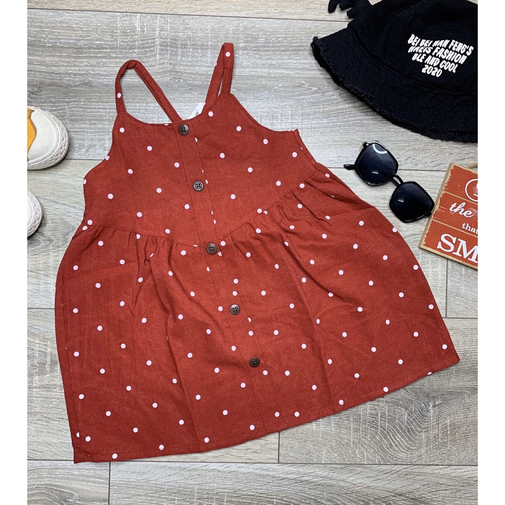 Đầm chấm bi xinh xắn cho bé từ 2 - 6 tuổi (14 đến dưới 20 kg)