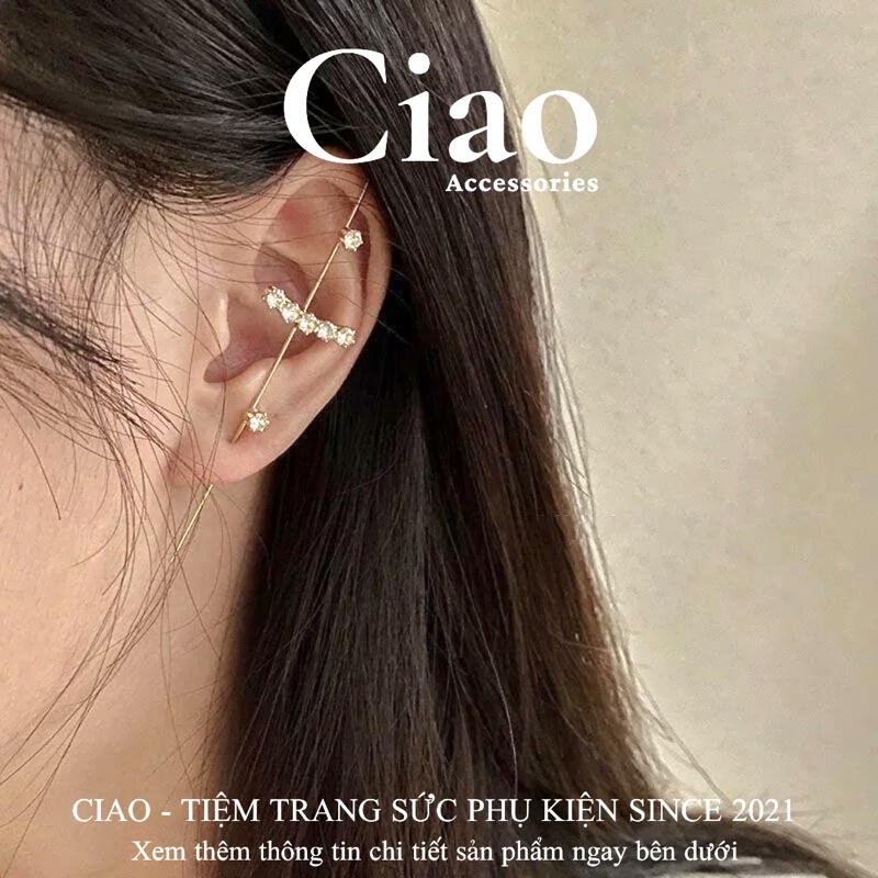 [HOẢ TỐC 1H] Khuyên tai/ Bông tai dáng dài mạ bạc S925 thiết kế mã 21 Ciao accessories
