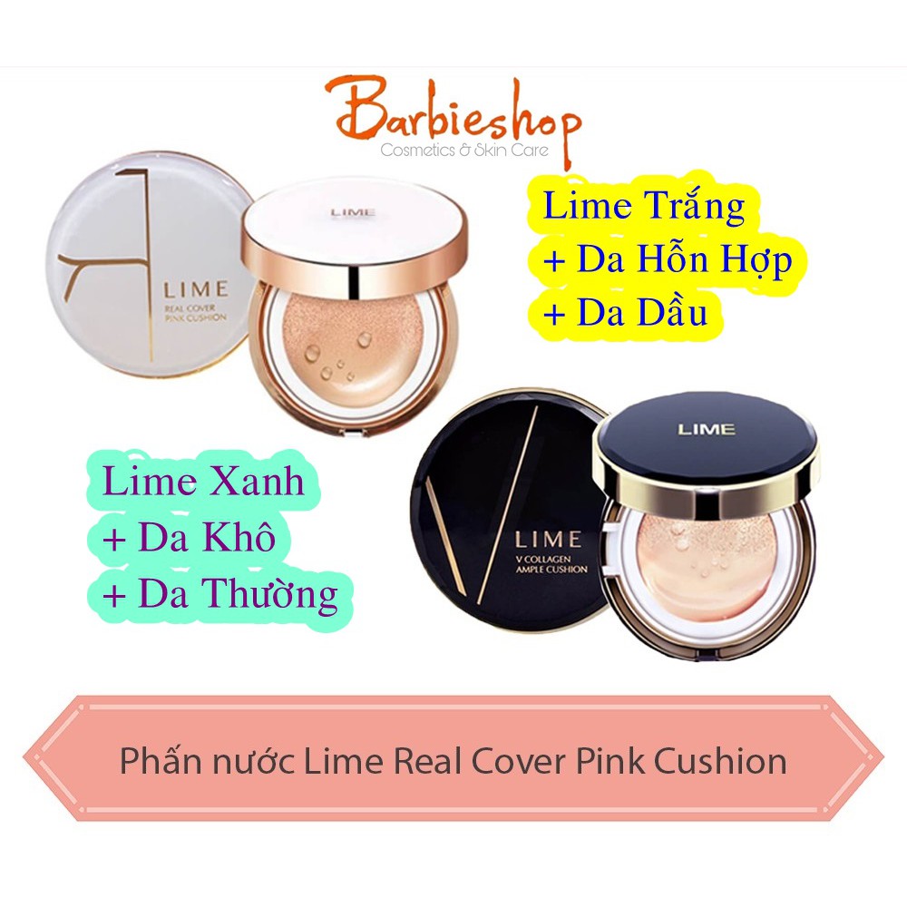 Phấn Nước Lime Real Cover Pink Cushion SPF50+ PA+++ ( Trắng + Đen )