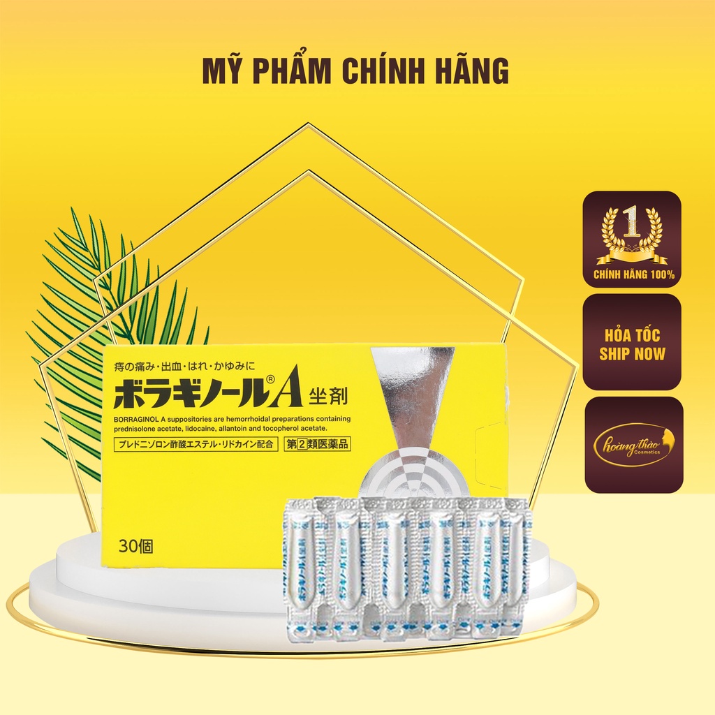 VIÊN ĐẶT TRĨ BORRAGINOL SUPPOSITORIES CHỮ A/M NHẬT BẢN