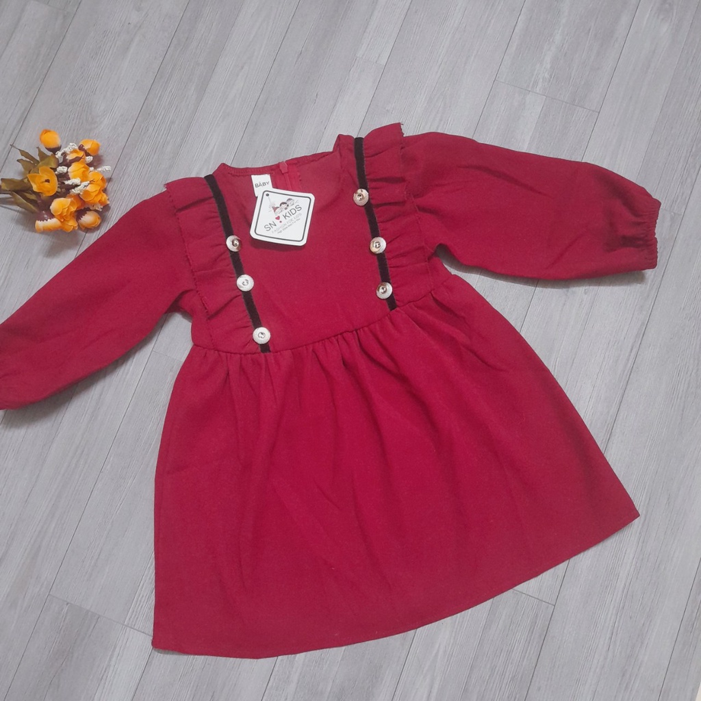 A100 - Váy Nhung Cho Bé Gái Loại Đẹp (10-20kg)