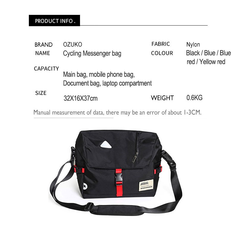 Men's Crossbody Bags Fashion Cycling Messenger Bags High Quality Waterproof Travel Shoulder Bag