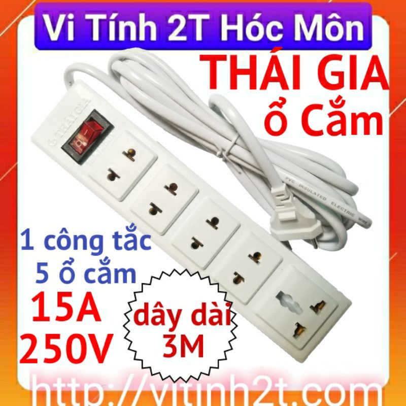 Ổ cắm điện chịu nhiệt Thái Gia 1 công cắm 5 ổ cắm