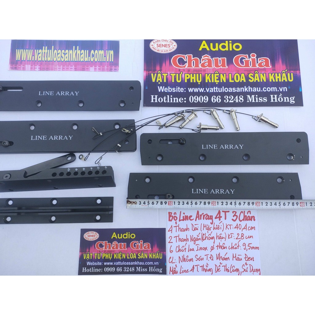 Nẹp loa array, line array 4T 3 chân 1 bộ Audio Châu Gia