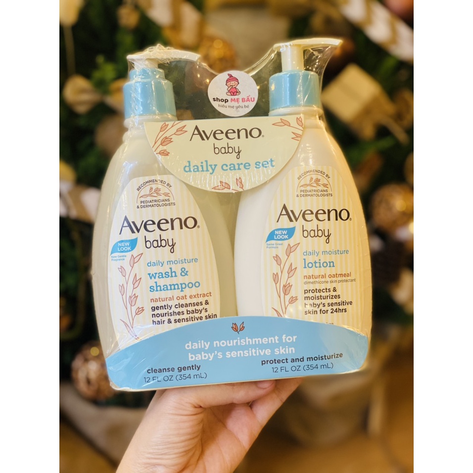 Sữa tắm và dưỡng ẩm Aveeno Baby Daily Care Set 354ml