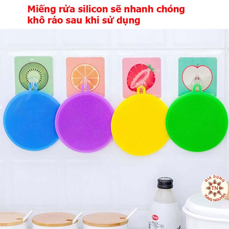 Miếng rửa chén bắt silicon đa năng có quai treo siêu biền [RỬA BÁT SILICON]