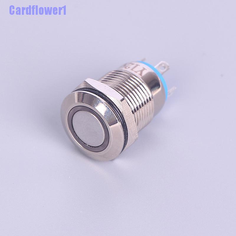 Công Tắc Nhấn Kim Loại 12mm Với Đèn Led Đen