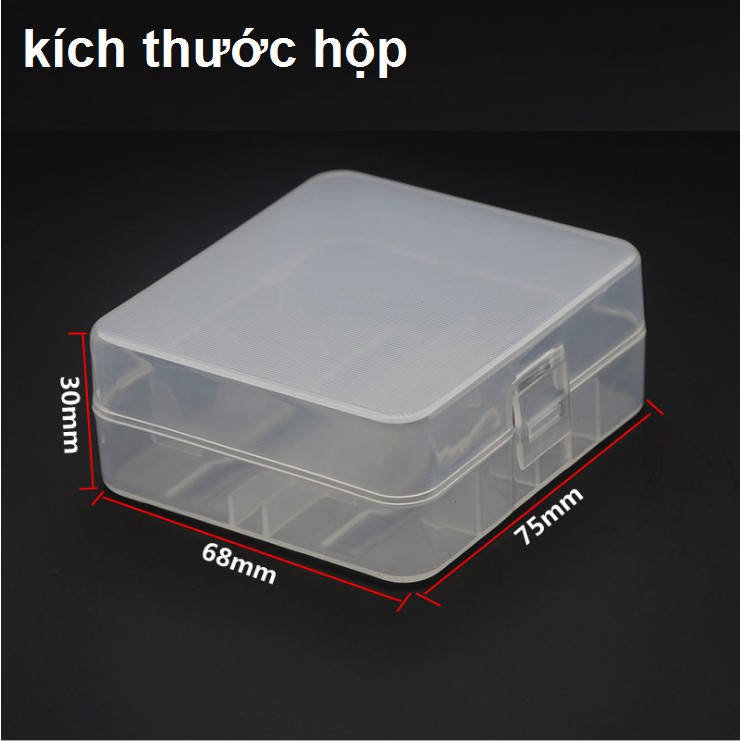 Hộp đựng 2 pin 26650 bằng nhựa PVC trong suốt