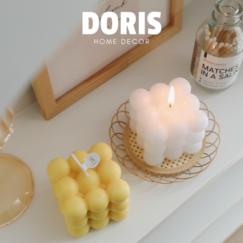 Nến thơm hình khối rubik, nến trang trí rubic đậu nành tự nhiên decor góc chụp ảnh - Doris.decor