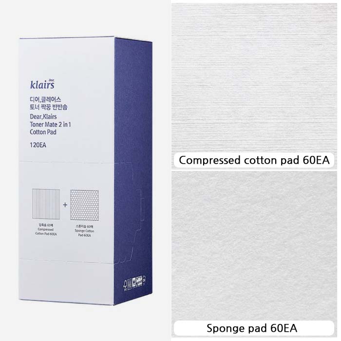 Bông tẩy trang Klairs Mate 2 in 1 Cotton Pad 120 miếng