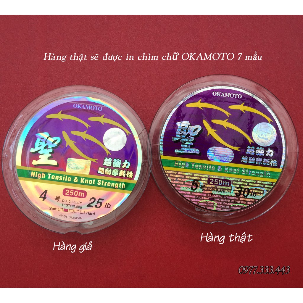 Dây cước câu 4 con cá OKAMOTO chính hãng, dây cước siêu bền Nhật Bản được ưa chuộng