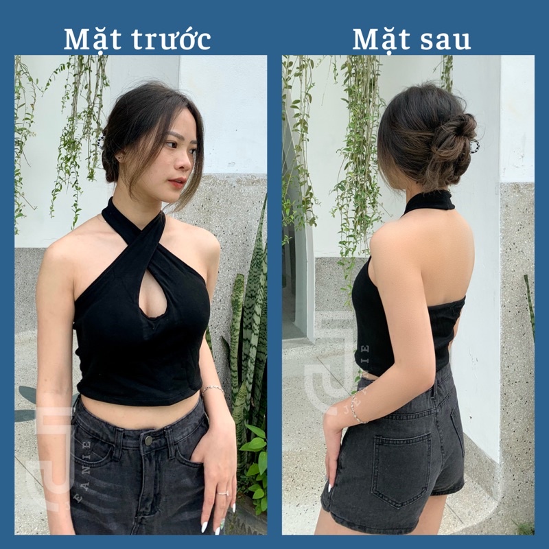 Áo yếm croptop nữ JEANIE - có đệm ngực, áo 2 dây hở lưng gợi cảm ôm body sexy
