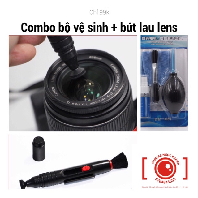 Combo bộ vệ sinh máy ảnh + bút lau lens