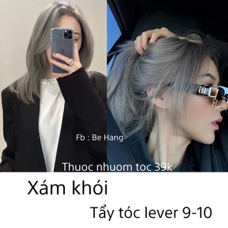 Combo thuốc nhuộm tóc tại nhà màu xám khói kèm tẩy và bao tay