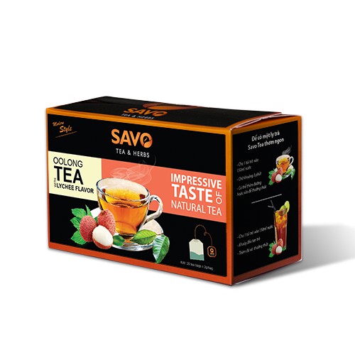 Trà SAVO Vải (Lychee Tea) - Hộp 25 Gói x 2g