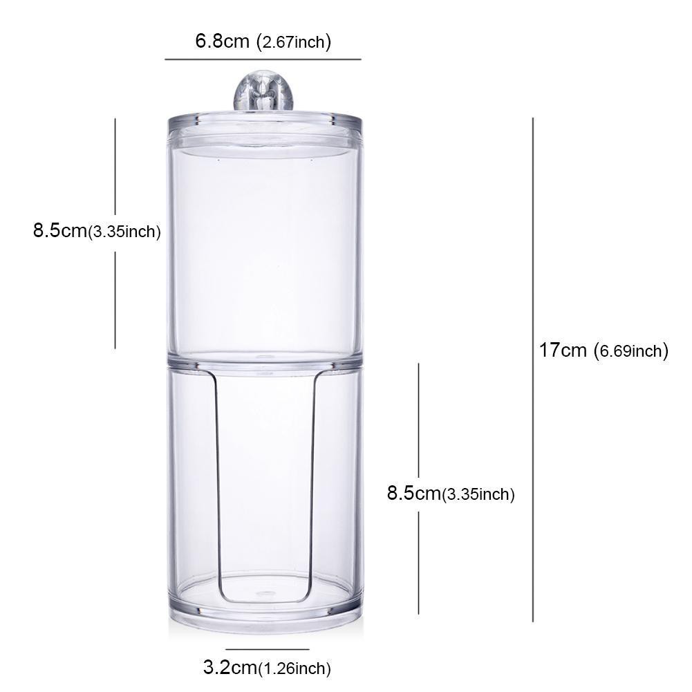 Hộp Đựng Tăm Bông Và Bông Tẩy Trang Hai Tầng Dày Hai Lớp Màu Trong Suốt Tiện Dụng