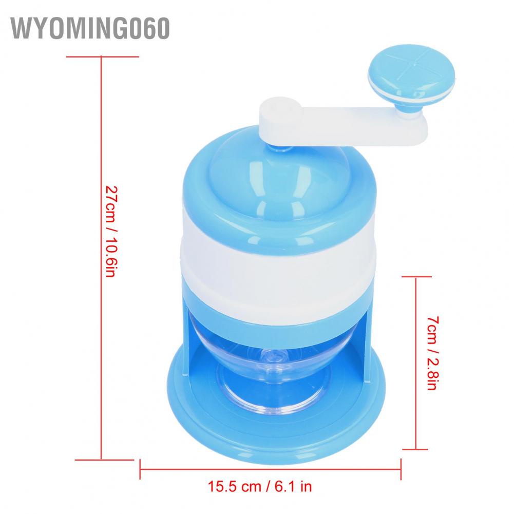 Wyoming060 Mini Ice Shaver Handheld Portable Manual Crusher Shaved Machine for Household
