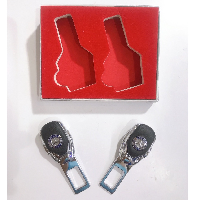 Chốt gài Seat belt dây đai an toàn ô tô có logo Mercedes