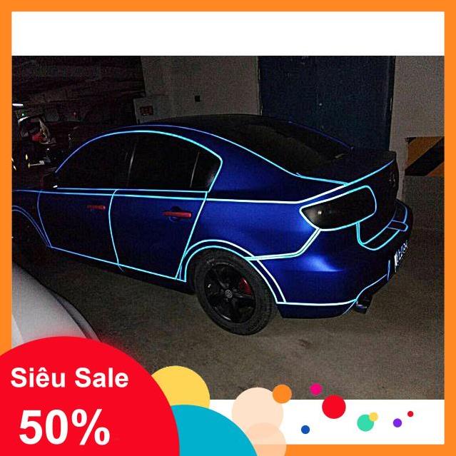 Miếng dán phản quang xe hơi (Miễn Ship) Cuộn decal dán xe dạ quang 5m, giúp trang trí xe, thiết kế đơn giản 7450