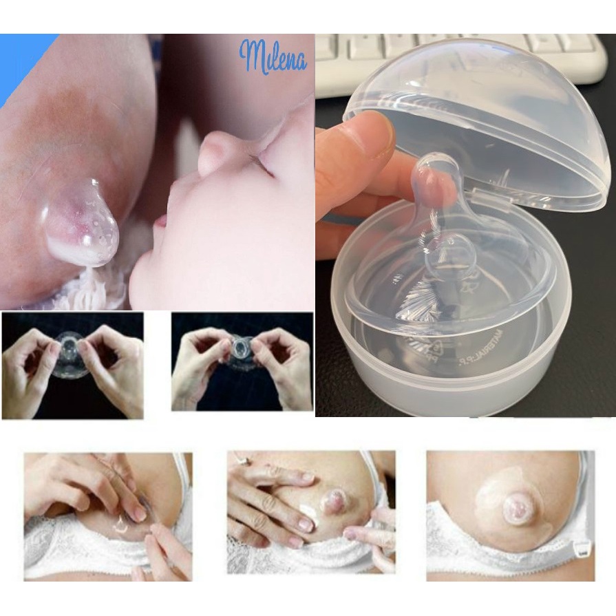 Bộ 2 núm trợ ty Silicon siêu mềm cho mẹ, Trợ ti cho bẹ và bé